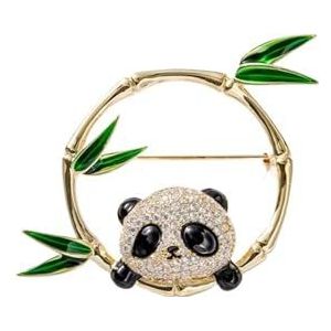 Gepersonaliseerde schattige Chinese stijl emaille Panda broche vest hals Pin kledingaccessoires Corsage Broches Spelden