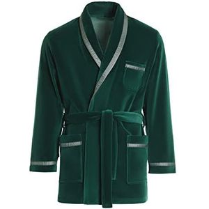 Revise RE-117 korte kamerjas voor heren, ochtendjas, velours/fluweel, groen, L