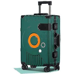 Bagage Reiskoffer Trolleykoffer Lichtgewicht Koffer Met TSA-slot Universele Wielen Aluminium Frame Handbagage Koffer Handbagage (Color : Grün, Size : 24 inch)