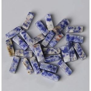 4x13mm vierkante buiskraal natuursteen lapis agaat rechthoek platte kralen charme voor sieraden maken DIY wrap chakra armband bulk-8 blauwe stip-4x13mm 5 stuks