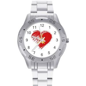 I Love Sovjet-Unie Hart USSR Vlag Mannen Zakelijke Horloges Legering Analoge Quartz Horloge Mode Horloges