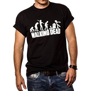 MAKAYA T-Shirt voor Heren met Zombie Print - Walking Dead Fanartikelen Grappige Cadeaus voor Hem Zwart L