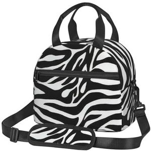 WANGHAHA Zebra Print Lunch Bag Herbruikbare Geïsoleerde Volwassen Tote Lunch Tas Voor Vrouwen/Mannen Werk Picknick Strand Reizen