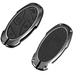 Autosleutel beschermhoes Zinklegering Skin Key Case Cover Voor Kona SX2 Voor Hyundai Voor IONIQ 6 Voor Prix GN7 Voor Grand Sleutelhanger Protector Shell Accessoires Sleutel Shell(Schwarz)