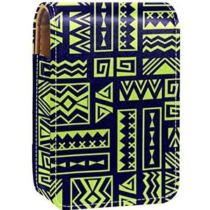 Bohemen Groen Boho Lip Gloss Houder Lipstick Case Draagbare Make-up Tas Reizen Lipstick Organizer Case met Spiegel Mini Lipstick Opbergdoos voor Vrouwen