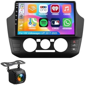 Android 14.0 2 Din Autoradio 9"" Touchscreen Auto Stereo voor VW Volkswagen UP! 2017-2023 met Draadloze Carplay Android Auto GPS navigatie AHD Omgekeerd beeld Stuurwielbediening(S-3(4G+32G))