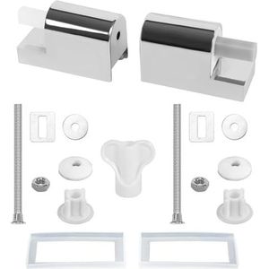 BELIHOME Universele ABS Toiletbril Scharnieren, Soft Close Metalen Scharnieren voor Vaste Toilet Seat Installatie, D-Vorm, Zilver