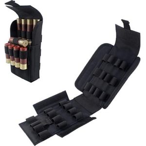 25 Round Shotgun Buttstock, 12GA Gun Ammo Storage Hunting Buttstock Shotgun Cartridge Shell Holder Rifle Butt Stock Magazine Pouch