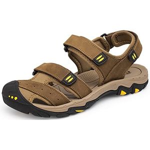 EKsma Sportieve outdoorsandalen voor heren, zomer, strandschoenen, gesloten teen, wandelen, trekking, sandalen, Bruin, 41 EU