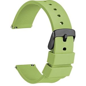 Horlogeband 14mm 18mm 20mm 22mm 24mm Siliconen Sporthorloge Strap Mannen Vrouwen Reprecement Band Rubber Bracelet Roestvrij gesp (Color : Tea Green, Size : 16mm)