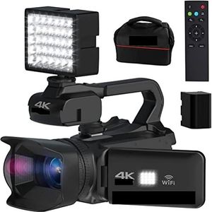 Videocamera Vlogcamera Recorder Autofocus 4K Camcorder 18X Zoom 64MP Digitale Video Camera for Streaming Webcam Time-lapse 4""Touchscreen-recorder(16G SD Card,With Fill Light)