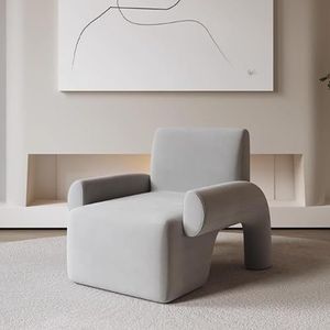 JAVYPPT Comfortabele luie stoelen voor woonkamer, luie stoel, executive bureaustoel voor slaapkamer ijdelheid, fauteuil, geschikt voor elke scène (grijs)