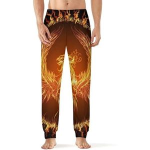 Phoenix Fire Pyjama voor heren, zachte lange pyjamabroek, elastische nachtkleding, L