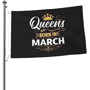 Tuinvlag zijn geboren in maart aangepaste vlag buiten tuin banner gepersonaliseerde outdoor vlag voor boerderij, balkon, huis, 90 x 150 cm