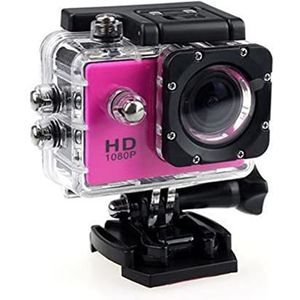 Actiecamera's Sport DV Mini, 1080p Action Camera, Outdoor Helm Onderwater Waterdichte Camera, Camera Video Registratie 2.0 Inch Action Camera 4K Waterdichte en duurzame behuizing (Size : Pink)