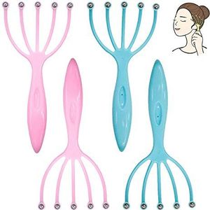 4 stks hoofdhuid massage handheld klauw hoofd massage spier ontspanning bevorderen bloedcirculatie hoofd massage office deompressie