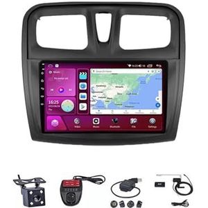 Android Double Din Car Stereo 9 Inch Touchscreen Autoradio Autotoebehoren Multimedia Stuurwielbediening met Navigatie Plug And Play Voor Renault Logan 2 Sandero 2 2012-2019(M100S WIFI 1G+16G)