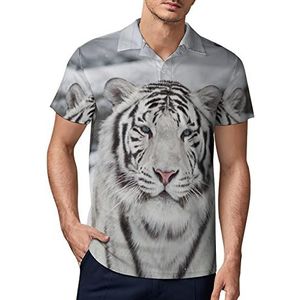 White Tiger Snow Heren Golf Polo-Shirt Zomer Korte Mouw T-Shirt Casual Sneldrogende Tees 2XL