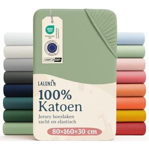 Laleni Jersey Hoeslaken 80x160 Cm Voor Baby Bed - Set Van 2 Lakens - Oeko-Tex Gecertificeerd - 100% Katoen - Groen