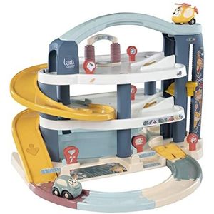 Smoby 140203 Toys Little Smoby Parkeergarage voor kinderen vanaf 18 maanden, grote parkeergarage incl. 1 auto, 1 helikopter, lift en accessoires, 62 x 60 x 43 cm