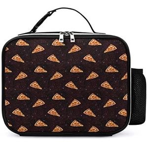 Pizza Galaxy draagbare geïsoleerde lunchtassen doos draagtas volwassenen koeltas voor mannen en vrouwen werk picknick