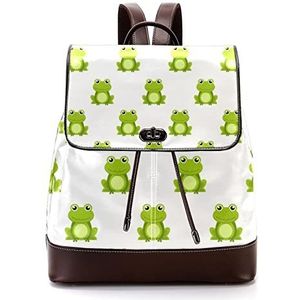 Leuke groene kikker gepersonaliseerde schooltassen boekentassen voor tiener, Meerkleurig, 27x12.3x32cm, Rugzak Rugzakken