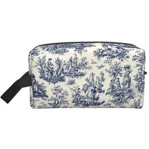 Kawaii reistoilettas van Jouy canvas, rood en wit, voor dames, make-up en cosmetica-organizer, beauty-opbergset voor meisjes, reizen, Kleur 18, Cosmetic Bag