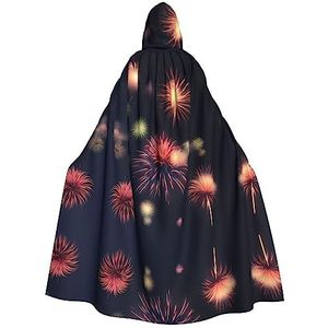 FRESQA Explosie vuurwerk 3d partij decor mantel,Volwassen Hooded Cape,Ultieme Heksenmantel voor Halloween-bijeenkomsten