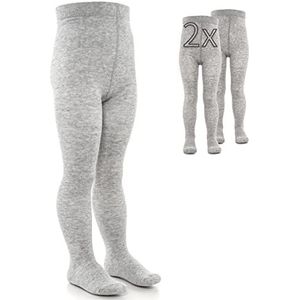 LaLoona Baby Maillot Set van 2 Stuks - Elastische Kinder Maillot met Hoge en Brede Taille - Hoog Katoengehalte - Maillot Kinderen - Grijs (62/68)