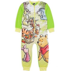 Winnie the Pooh meisjes groene Onesie | Alles-in-één loungekleding van fleece | Piglett Teigetje Iejoor Konijn | Pyjama voor kinderen PJ's Slaappak Nachtkleding | Gezellige cadeauartikelen