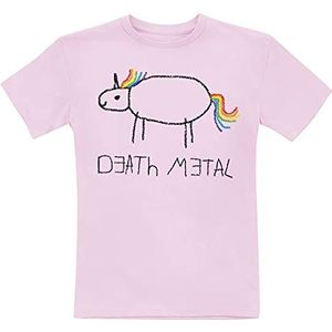 Tierisch Kids - Death Metal Unicorn T-shirt lichtroze 104