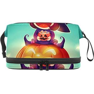 Grote capaciteit reizen cosmetische tas, pompoen heks ster, make-up tas, waterdichte make-up tas organisator, Meerkleurig, 27x15x14 cm/10.6x5.9x5.5 in