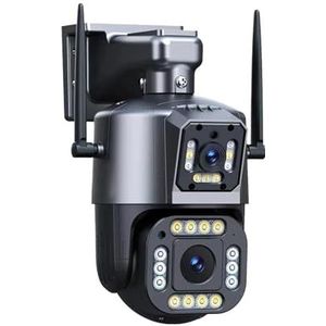 Bewakingscamera, 12MP 6K IP-camera Buiten PTZ Drie lens Dubbele schermen 10X zoom Auto Tracking Menselijk Waterdicht 4K CCTV-beveiliging(4K 8MP No Card)