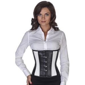 Leren corset zwart wit taille Korset lw35