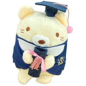 BIGUD Grad Bear knuffeldier,Afstuderen knuffeldier,Afstudeerceremonie Beer Afgestudeerde dokter Beer met een mini-bachelorhoed - 20 cm beer afstudeerpluche kussen, pluche figuurspeelgoed voor