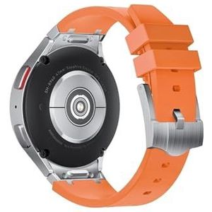 Vloeibare siliconen band Geschikt for Samsung Galaxy Watch 7 6 5 4 44mm 40mm/5pro 45mm armbandriem Geschikt for Samsung Watch 6 Classic 47mm 43mm band(Orange silver,For Watch 4 Classic 46mm/42mm)