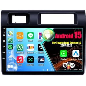 Android 15 Autoradio Voor Toyota Land Cruiser LC 2007-2020 met Draadloze Carplay Android Auto, 9 Inch Autoscherm Soporta Bluetooth WIFI GPS FM/RDS(8Core(2+32GB))