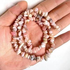 Natuurlijke koraal amethist granaat steen kralen chip vrije vorm voor sieraden doe-het-zelf ketting armband sieraden maken - roze opaal, 34 inch