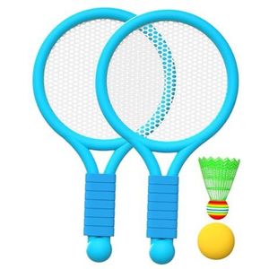 Oshhni Kinderen Badminton Tennis Set Badminton Racket Draagbare Gift met Bal en Shuttle Tennisrackets Tennisracket voor Yard, Blauw