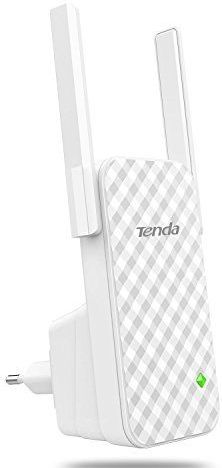 Tenda A9 WLAN-versterker repeater (WLAN N tot 300 Mbit/s (2,4 GHz), WPS, WPA2, wifi-repeater, LED uitschakelbaar, extender, ethernetpoort, wifi-booster, compatibel met alle WLAN-apparaten) wit