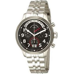Zeno Watch Basel herenhorloge analoog kwarts met roestvrij stalen armband 4259-8040NQ-b1M