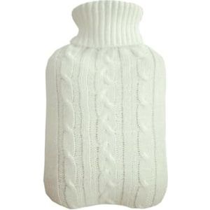 Warmwaterkruik 2 stuks grote 2L warmwaterkruik zak warm imitatiebont fleece gebreide hoes voor thuis dagelijkse gereedschap accessoires warmwaterzak (wit)