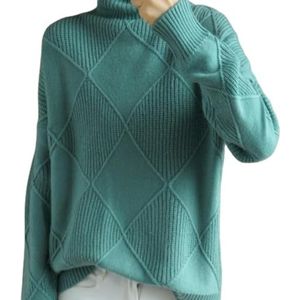 EsprAL Oversized warme trui van kasjmier-mix, gebreide trui met ronde hals, zachte bonttrui, retro trui