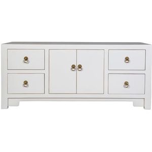 Fine Asianliving Chinese TV Kast Sneeuw Wit - Orientique Collectie B106xD45xH46cm Chinese Kast Meubels Chinese Kasten Oosterse Meubelen Stijl 23A-03White