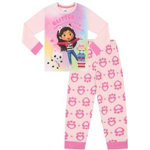 Gabby's Dollhouse Meisjes Glitter Maakt Alles Beter Lange Roze Pyjama Set, roze, 5-6 jaar
