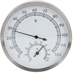 2 in 1 Saunathermometer, Roestvrijstalen Stoombad Saunathermometer Hygrometer, Thermo-hygrometer voor Binnen, Sauna-accessoires voor Sauna, Stoombad, Badkamer
