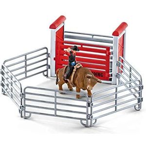 Schleich 41419 Farm World speelset - Bull riding met cowboy, speelgoed vanaf 3 jaar