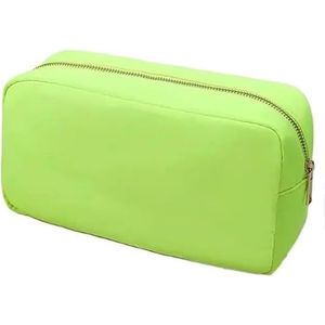 Make-up Tas Nylon Pouch Grote Cosmetische Tas Rits Toiletartikelen Organizer Tas voor Vrouwen Meisjes Gift Make-up Pouch Make Up Tas, Fluorescerend Groen, L