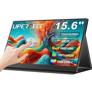 UPERFECT 15,6 inch (39,6 cm) draagbare monitor met VESA 1080P dun HDR reisscherm met mini-HDMI-scherm voor laptop/pcs/gameconsoles/telefoon