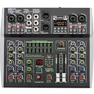 Audio DJ-mixer Minikanalen Individueel 48V fantoomvoeding Mobiel 99 DSP-effecten Bluetooth USB Computer Play Record Podcast Mixer Podcast-apparatuur